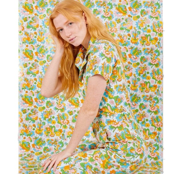 Big Bud Press Pants - Big Bud Press Short Sleeve Jumpsuit Butterfly Bash Size Large